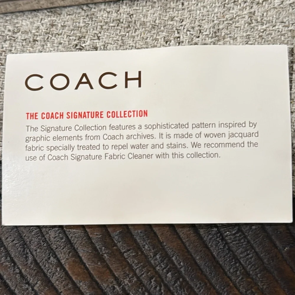 Coach Legacy Signature Canvas & Leather Wristlet (w/Gold Coach Charm & Hangtag) - Picture 14 of 15